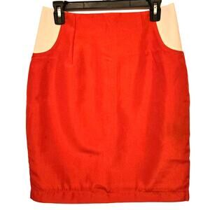 SUITMEISTER Orange White Cutout Pencil Skirt Size Small